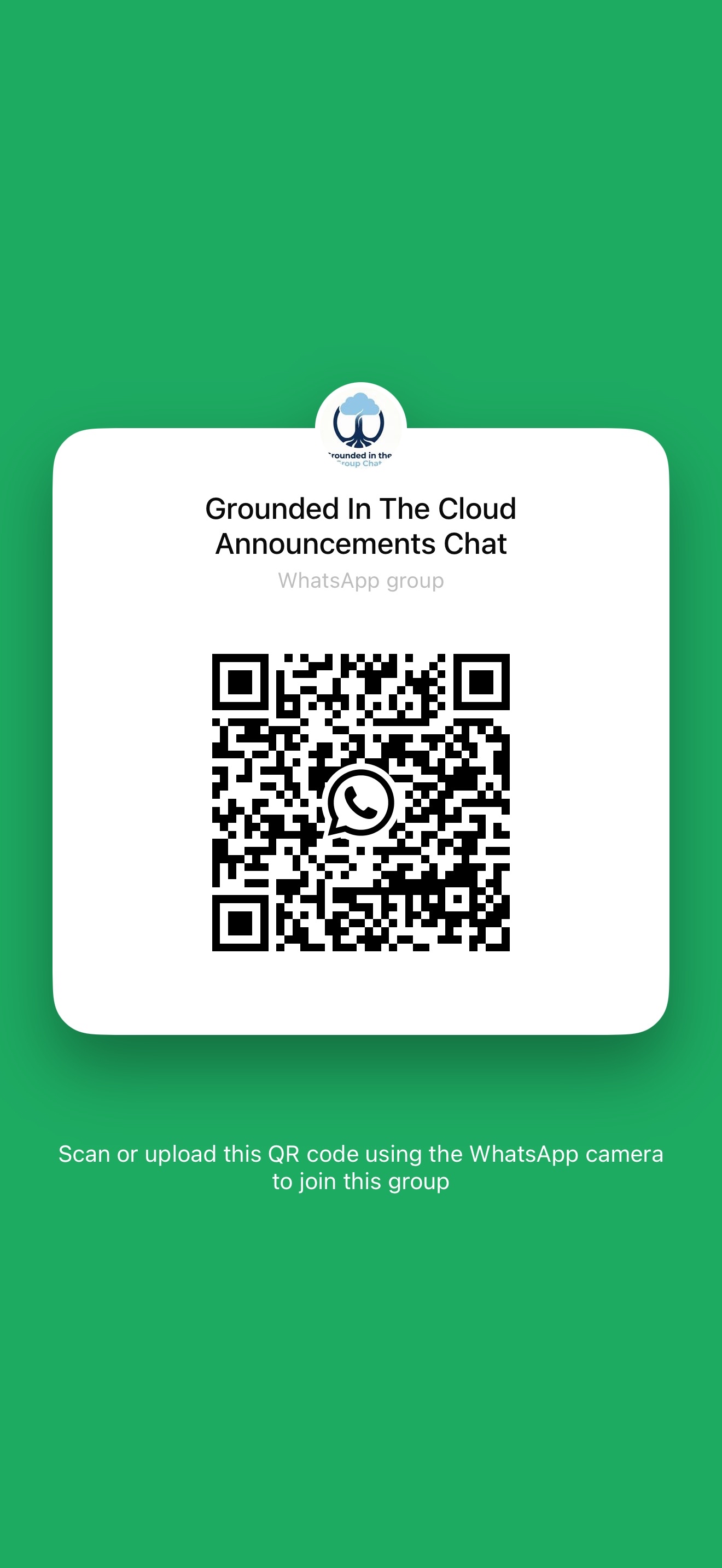 WhatsApp QR code to join the announcement chat